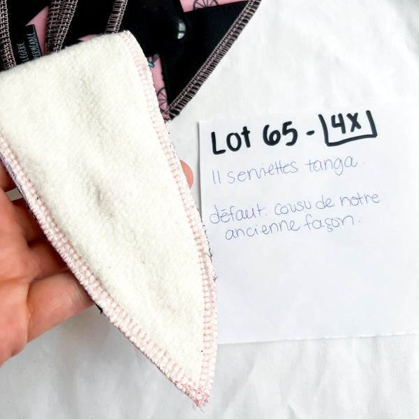 11 serviettes hygiéniques lavable tanga - Lot 65 - Marie fil