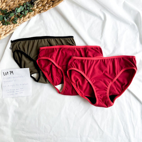 3 culottes menstruelles - XS - Fin de lot - Lot 79 - Marie fil