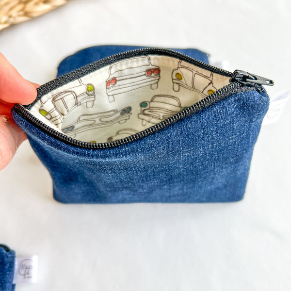 Porte-monnaie à zipper en jeans - projet retailles