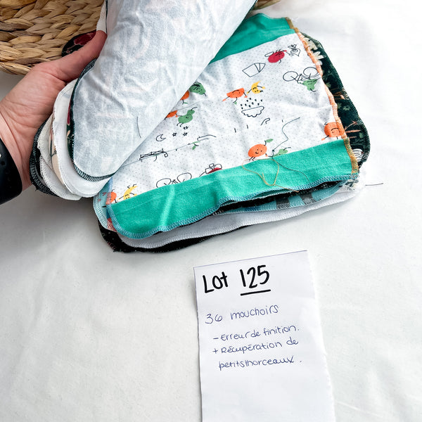 Lot 125 - Défauts - 36 mouchoirs