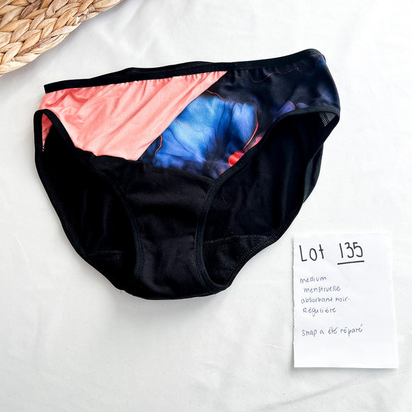 Lot 135 - Défaut - 1 Culotte menstruelle Régulière M absorbant noir
