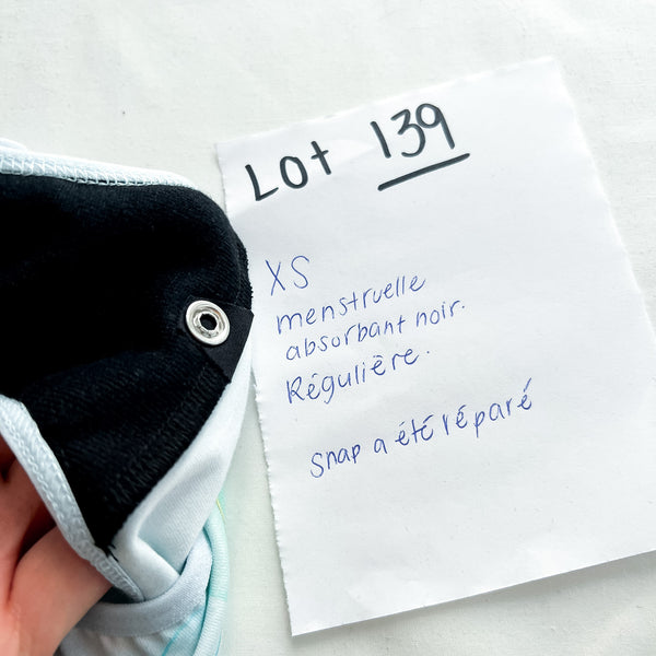 Lot 139 - Défaut - 1 Culotte menstruelle Régulière XS absorbant noir
