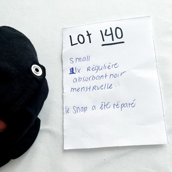 Lot 140 - Défaut - 1 Culotte menstruelle Régulière S absorbant noir