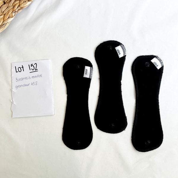 Lot 152 - Défaut - 3 inserts légers à maillot de bain menstruel XSS