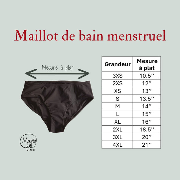 Bas de maillot de bain menstruel - Épinette - Marie fil