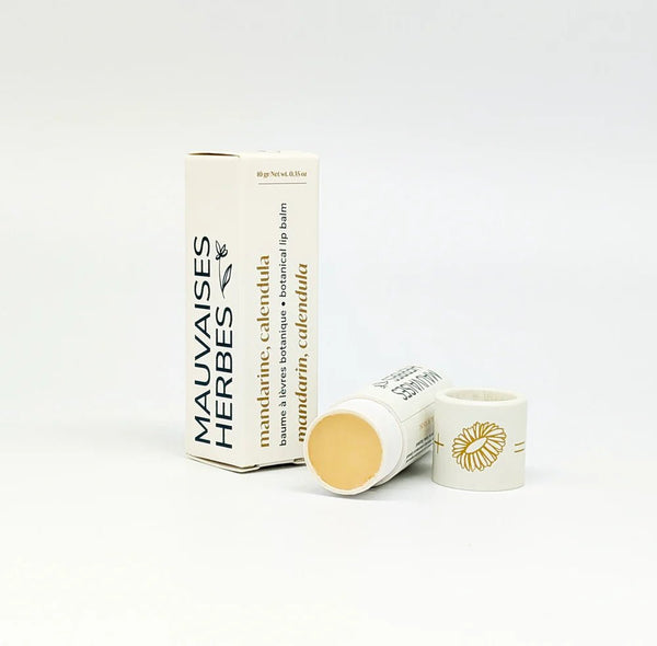 Baume à lèvres naturel au calendula et à la mandarine - Soin hydratant pour lèvres sèches - Marie fil