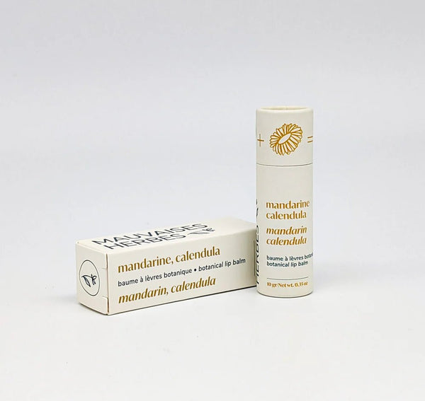 Baume à lèvres naturel au calendula et à la mandarine - Soin hydratant pour lèvres sèches - Marie fil