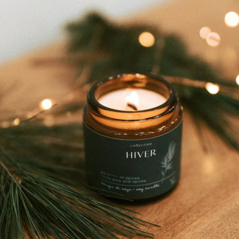 Bougie Hiver - pin blanc et épices - Marie fil