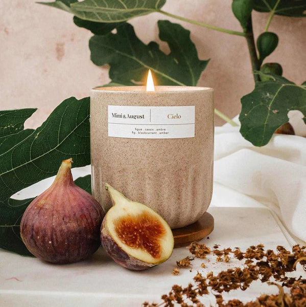 Bougie réutilisable - Cielo Figue Cassis Ambre - Marie fil