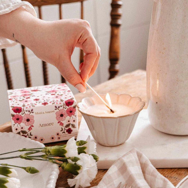 Bougie réutilisable fleur - Rosea - Marie fil