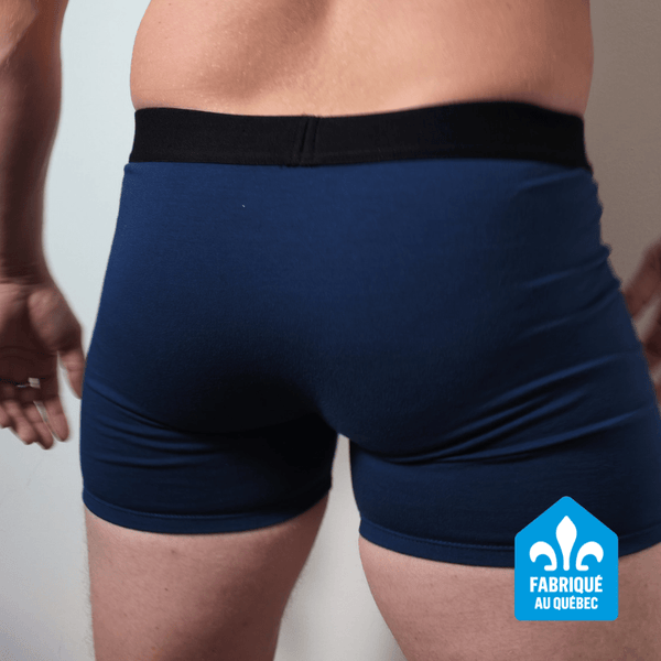 Boxer pour homme fait au Québec - Bleu - Marie fil