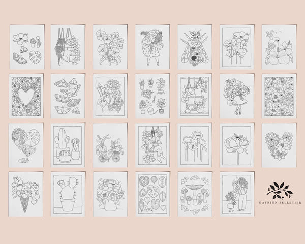 cahier à colorier botanique - Marie fil