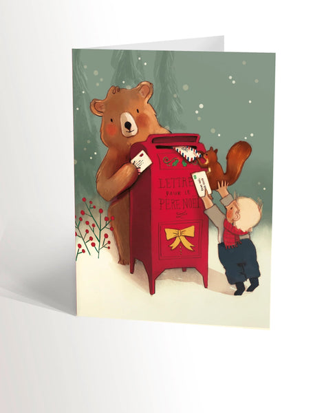 Carte de Noël Lettre au père Noël - Valérie Boivin Illustrations - Marie fil