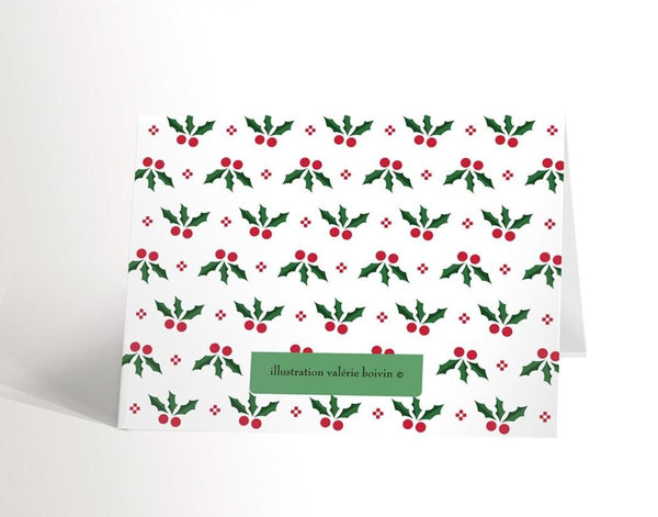 Carte de Noël ourson qui transporte un sapin de Noël à vélo - Valérie Boivin Illustrations - Marie fil