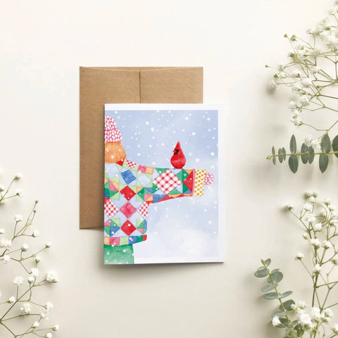 Carte de souhait - Cardinal enneigé par Katrinn Pelletier Illustration - Marie fil