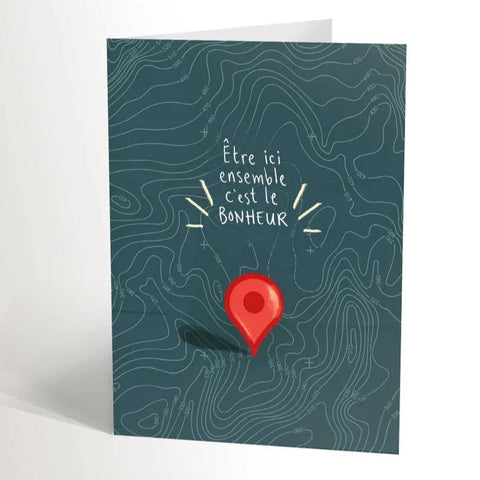 Carte de souhait carte géographique - Valérie Boivin Illustrations - Marie fil