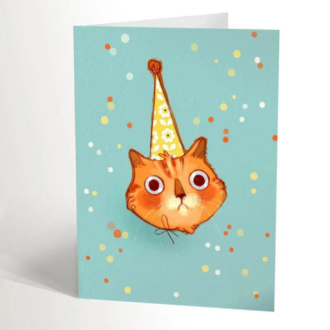 Carte de souhait chat surpris - Valérie Boivin Illustrations - Marie fil