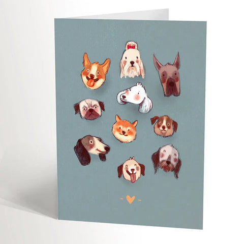 Carte de souhait chiens - Valérie Boivin Illustrations - Marie fil