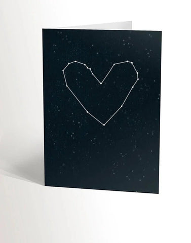 Carte de souhait ciel étoilé en forme de coeur - Valérie Boivin Illustrations - Marie fil