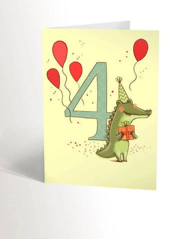 Carte de souhait fête 4 ans - Valérie Boivin Illustrations - Marie fil