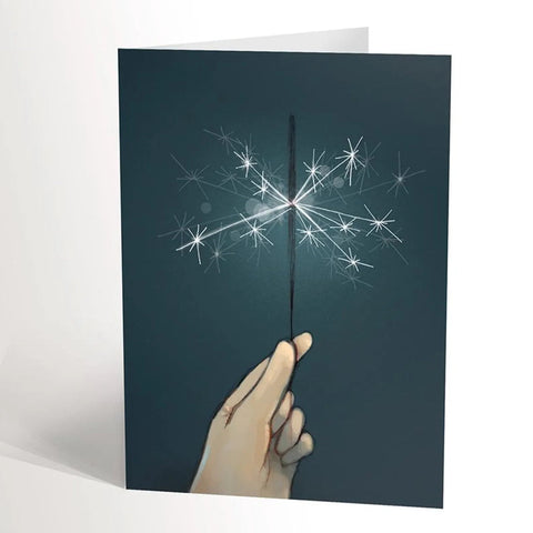 Carte de souhait feu de bengale - Valérie Boivin Illustrations - Marie fil