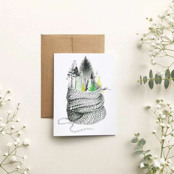 Carte de souhait - Forêt réconfortante par Katrinn Pelletier Illustration - Marie fil