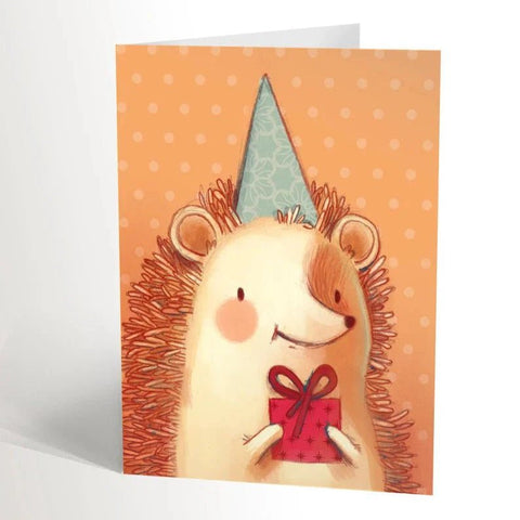 Carte de souhait hérisson chapeau de fête - Valérie Boivin Illustrations - Marie fil