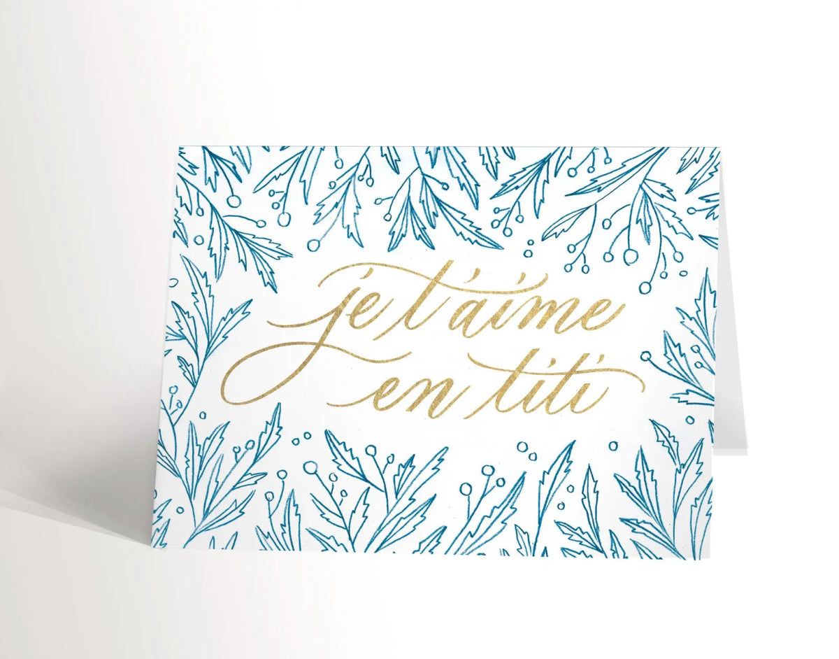 CARTE DE SOUHAIT je t'aime en titi - Valérie Boivin Illustrations - Marie fil