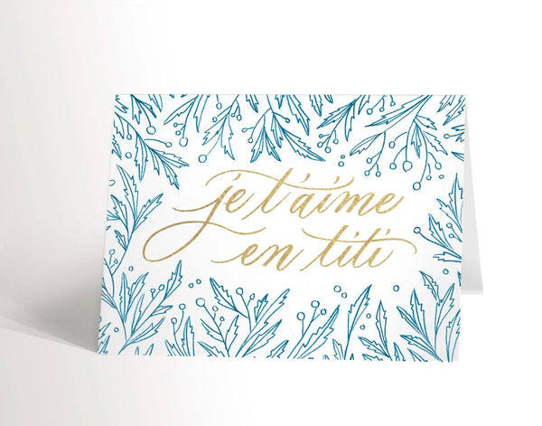 CARTE DE SOUHAIT je t'aime en titi - Valérie Boivin Illustrations - Marie fil