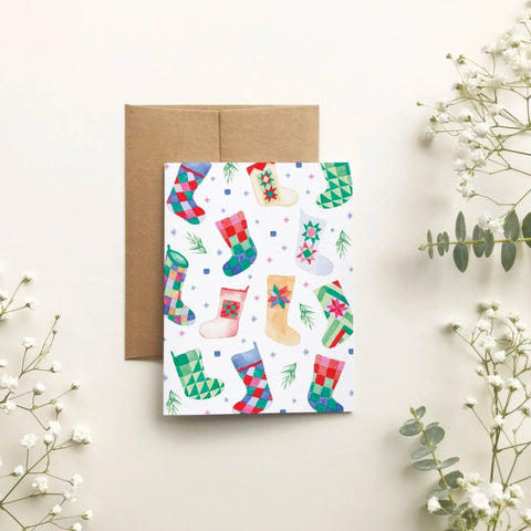 Carte de souhait - Motif bas de Noël par Katrinn Pelletier Illustration - Marie fil