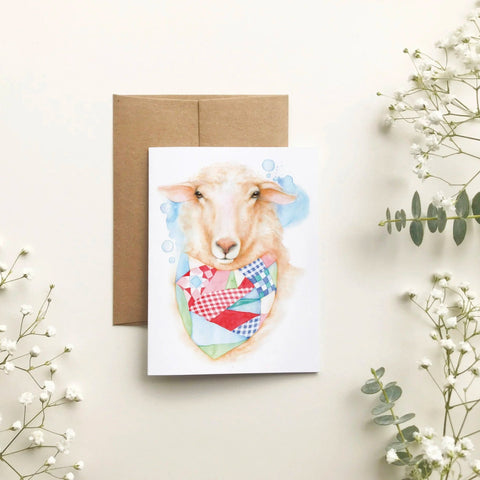 Carte de souhait - Mouton par Katrinn Pelletier Illustration - Marie fil