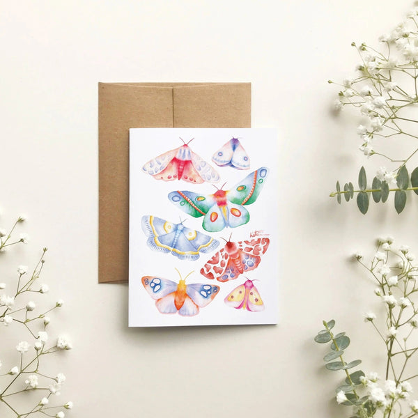 Carte de souhait - papillons colorés par Katrinn Pelletier Illustration - Marie fil