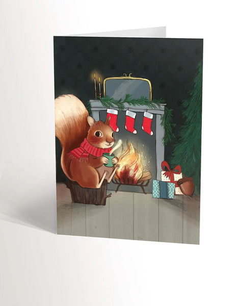 CARTE DE SOUHAIT réconfort de l'écureuil - Valérie Boivin Illustrations - Marie fil