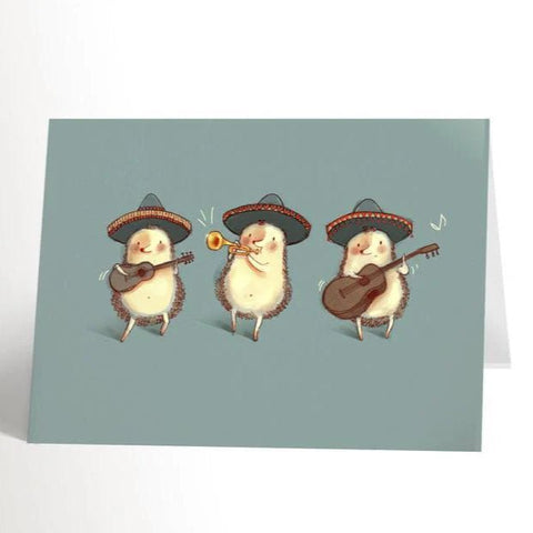 Carte de souhait trois hérissons musiciens - Valérie Boivin Illustrations - Marie fil
