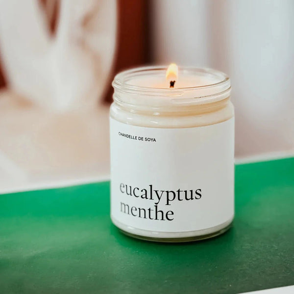 Chandelle de soya - Huile essentielle - Eucalyptus menthe - Marie fil