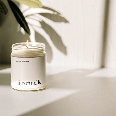 Chandelle de soya intérieur et extérieur - Citronnelle - Marie fil