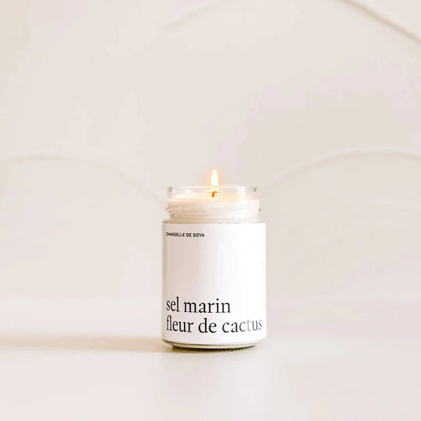 Chandelle de soya - Sel Marin Fleur de Cactus - Marie fil