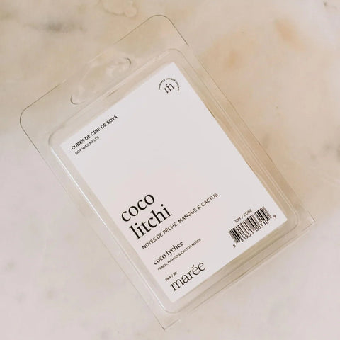 Cube cire de soya pour diffuseurs - Coco litchi - Marie fil
