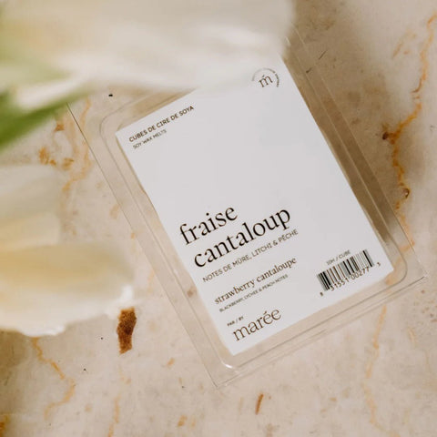 Cube cire de soya pour diffuseurs - Fraise cantaloup - Marie fil