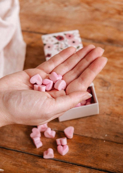 Cube de cire de soya parfumé en forme de coeurs - Marie fil