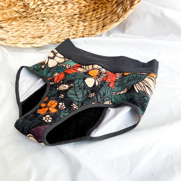 Culotte Menstruelle de Nuit Fleurs Rétro - Marie fil