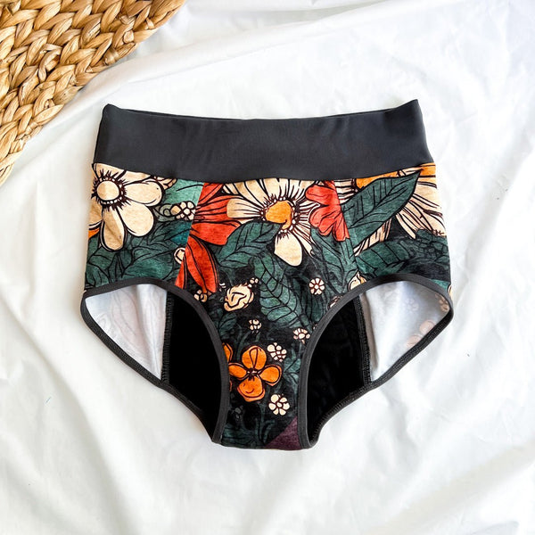 Culotte Menstruelle de Nuit Fleurs Rétro - Marie fil