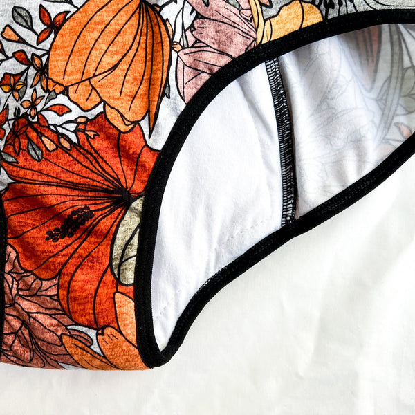 Culotte Menstruelle de nuit Fleurs tracées - Marie fil