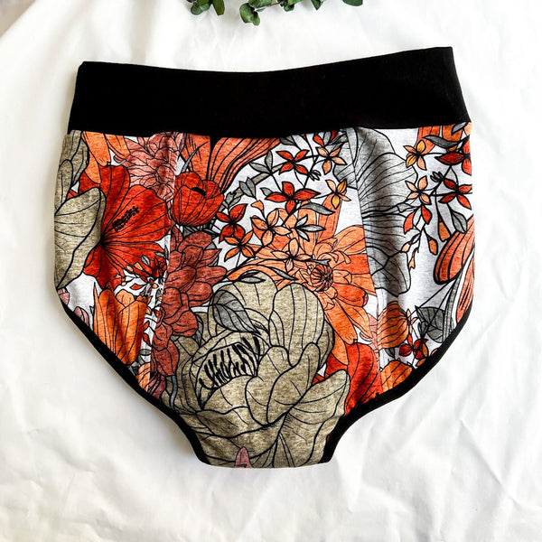 Culotte Menstruelle de nuit Fleurs tracées - Marie fil