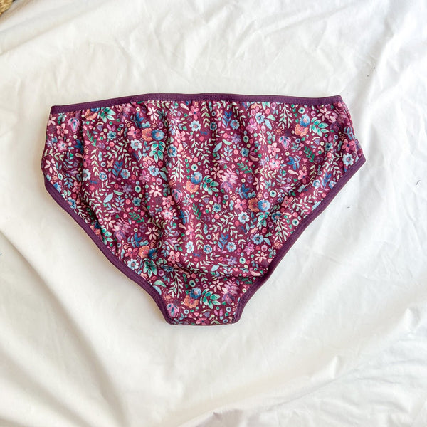 Culotte Menstruelle Fleurs mauves - Marie fil