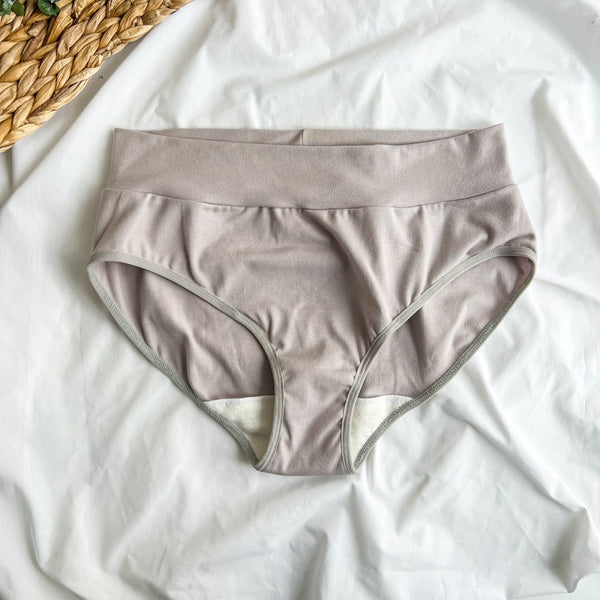 Culotte Menstruelle Haute gris high - rise - Marie fil