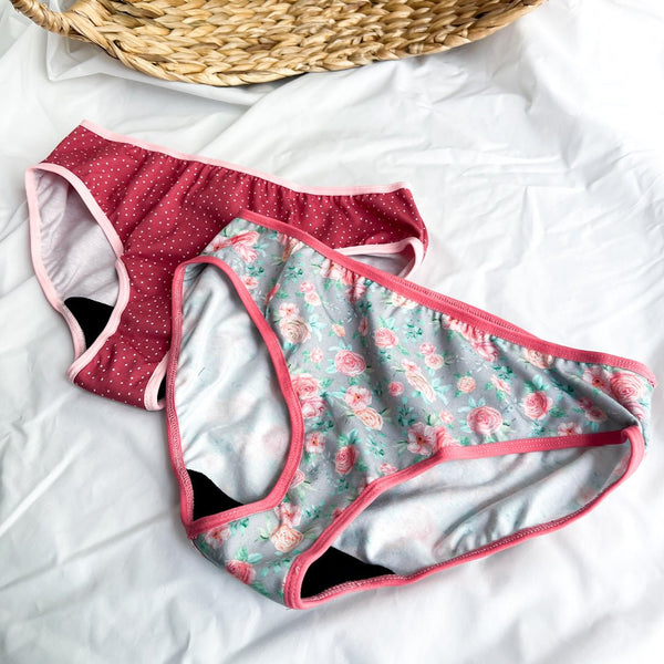 Culotte Menstruelle Roses - Marie fil