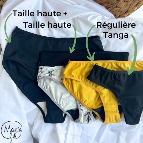 Culotte Menstruelle Taille Haute + Almond Peach - Marie fil