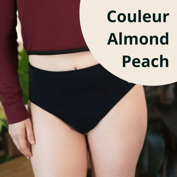 Culotte Menstruelle Taille Haute + Almond Peach - Marie fil