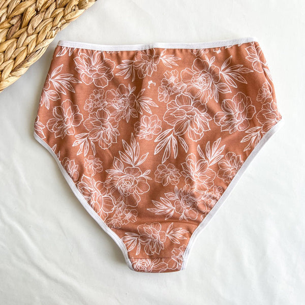 Culotte Menstruelle Taille Haute + Esquisse florale - Marie fil